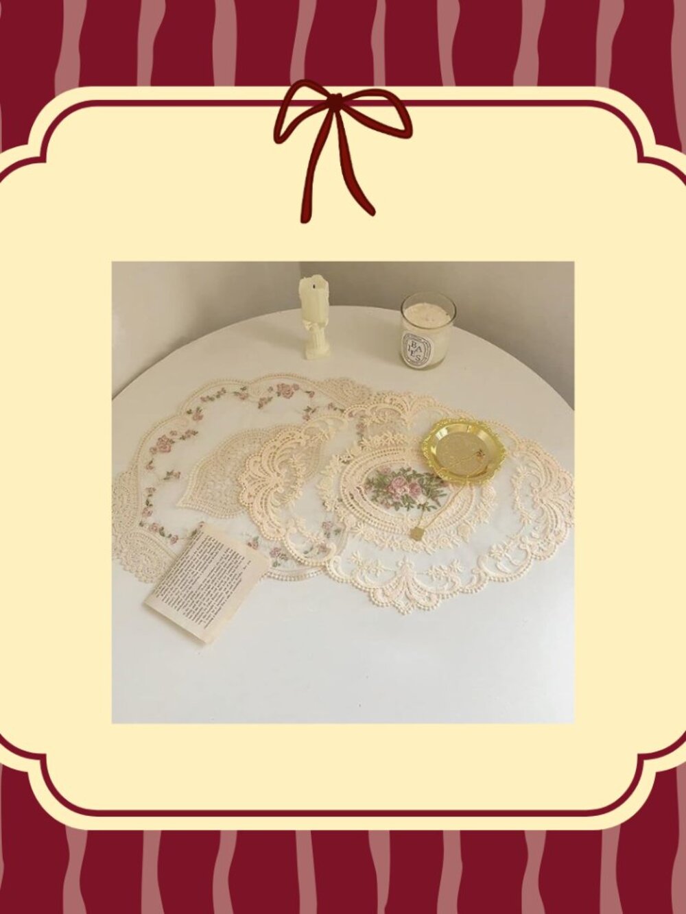 Vintage Style Floral Lace Placemats & Doilies | Set of 16